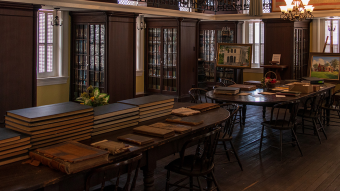 Inside a library